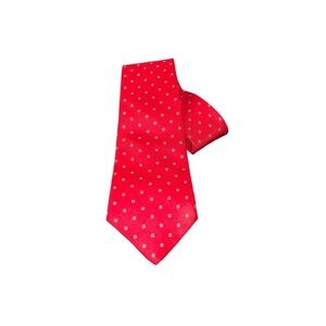 Christian Dior silk tie red geometric squares necktie